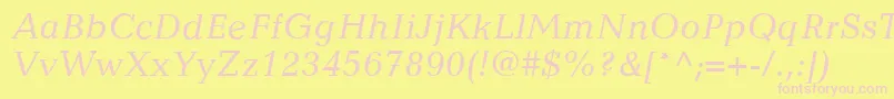 CandidaLtItalic Font – Pink Fonts on Yellow Background