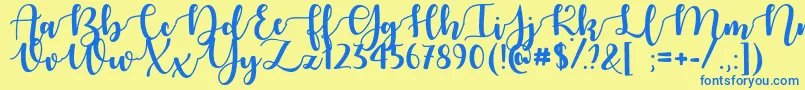 AutumnInNovemberOtf Font – Blue Fonts on Yellow Background