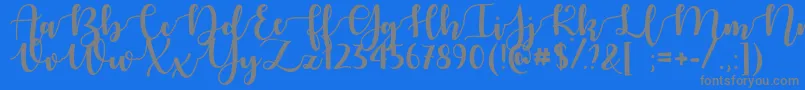 AutumnInNovemberOtf Font – Gray Fonts on Blue Background