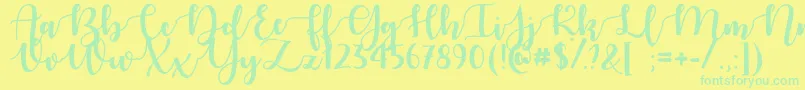 AutumnInNovemberOtf Font – Green Fonts on Yellow Background