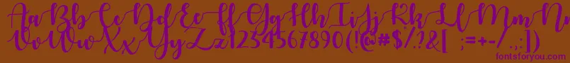 AutumnInNovemberOtf-Schriftart – Violette Schriften auf braunem Hintergrund