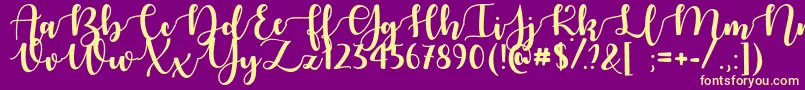 AutumnInNovemberOtf Font – Yellow Fonts on Purple Background