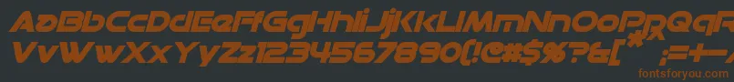 DatacronBoldItalic-Schriftart – Braune Schriften auf schwarzem Hintergrund
