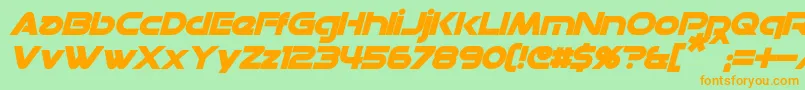 DatacronBoldItalic Font – Orange Fonts on Green Background