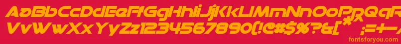 DatacronBoldItalic Font – Orange Fonts on Red Background