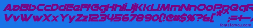 Czcionka DatacronBoldItalic – fioletowe czcionki na niebieskim tle