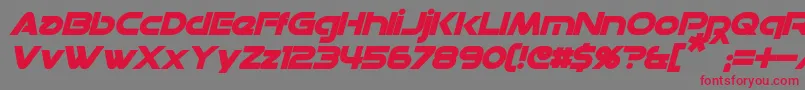 DatacronBoldItalic Font – Red Fonts on Gray Background