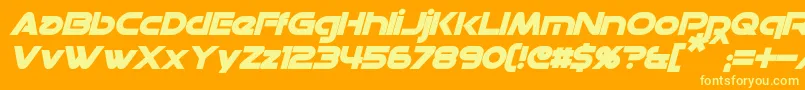 More about DatacronBoldItalic Font DatacronBoldItalic Font – Yellow Fonts on Orange Background