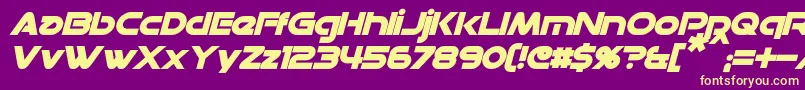 DatacronBoldItalic Font – Yellow Fonts on Purple Background