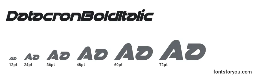 Размеры шрифта DatacronBoldItalic