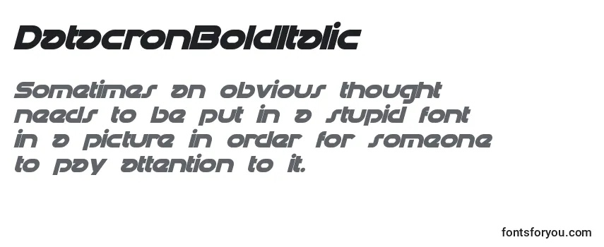 Schriftart DatacronBoldItalic