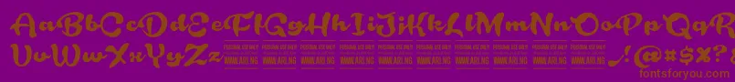 RoughrakooninPersonal Font – Brown Fonts on Purple Background