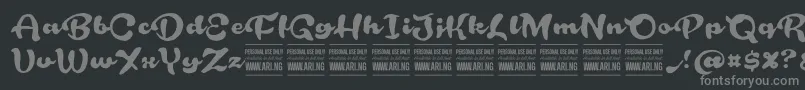 RoughrakooninPersonal Font – Gray Fonts on Black Background