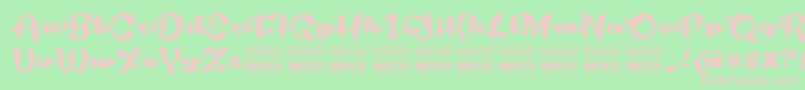 RoughrakooninPersonal Font – Pink Fonts on Green Background