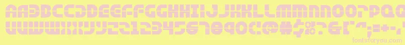 Rebelcommandexpand-fontti – vaaleanpunaiset fontit keltaisella taustalla