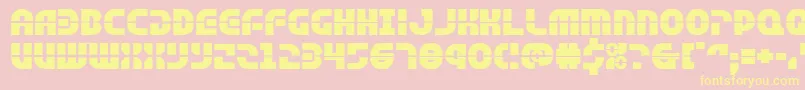 Fonte Rebelcommandexpand – fontes amarelas em um fundo rosa