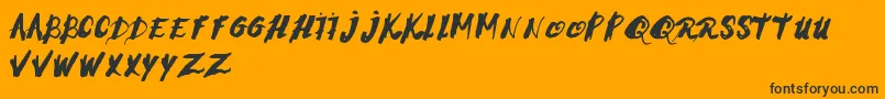 MorningstressRegular-Schriftart – Schwarze Schriften auf orangefarbenem Hintergrund