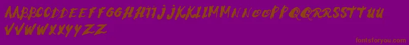 Fonte MorningstressRegular – fontes marrons em um fundo roxo