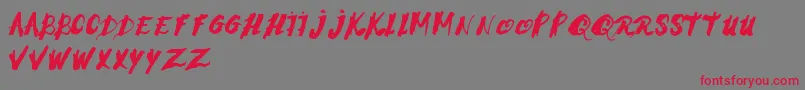 MorningstressRegular Font – Red Fonts on Gray Background