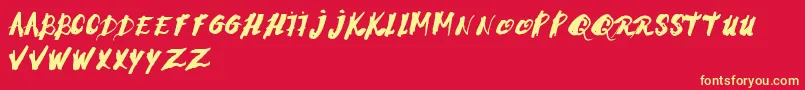 MorningstressRegular Font – Yellow Fonts on Red Background