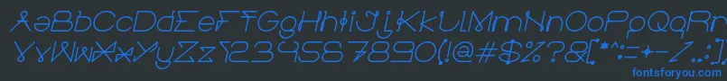 ElectricCityBoldItalic Font – Blue Fonts on Black Background