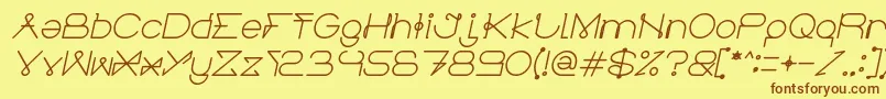 ElectricCityBoldItalic Font – Brown Fonts on Yellow Background