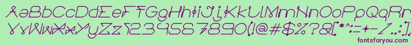 ElectricCityBoldItalic Font – Purple Fonts on Green Background