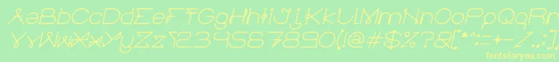 ElectricCityBoldItalic Font – Yellow Fonts on Green Background