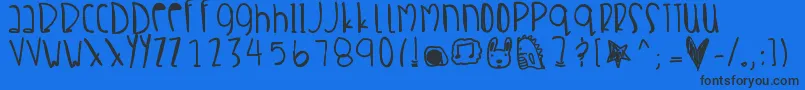 Crabsalad Font – Black Fonts on Blue Background
