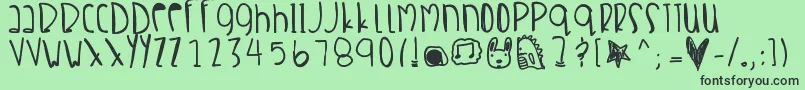 Crabsalad-fontti – mustat fontit vihreällä taustalla