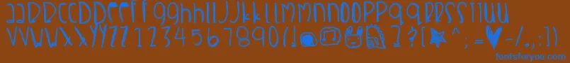 Crabsalad Font – Blue Fonts on Brown Background