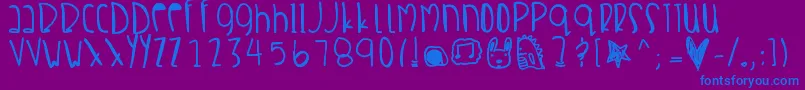 Crabsalad Font – Blue Fonts on Purple Background