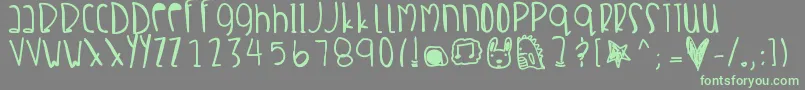 Crabsalad-Schriftart – Grüne Schriften auf grauem Hintergrund