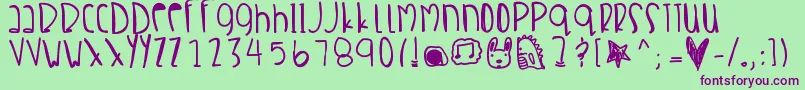 Crabsalad Font – Purple Fonts on Green Background