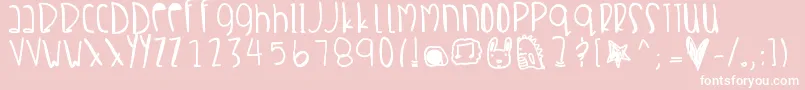 Crabsalad-fontti – valkoiset fontit vaaleanpunaisella taustalla