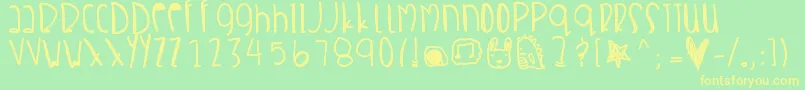 Crabsalad Font – Yellow Fonts on Green Background