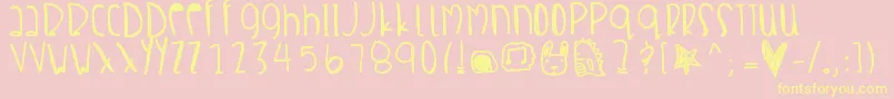 Crabsalad Font – Yellow Fonts on Pink Background