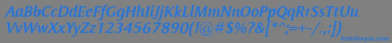 MementoSemiboldItalic Font – Blue Fonts on Gray Background