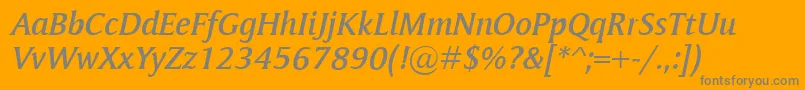 MementoSemiboldItalic Font – Gray Fonts on Orange Background