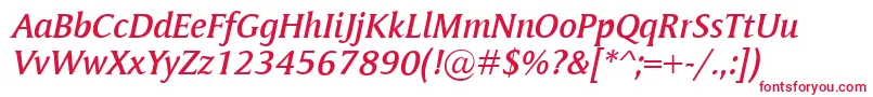 MementoSemiboldItalic Font – Red Fonts on White Background