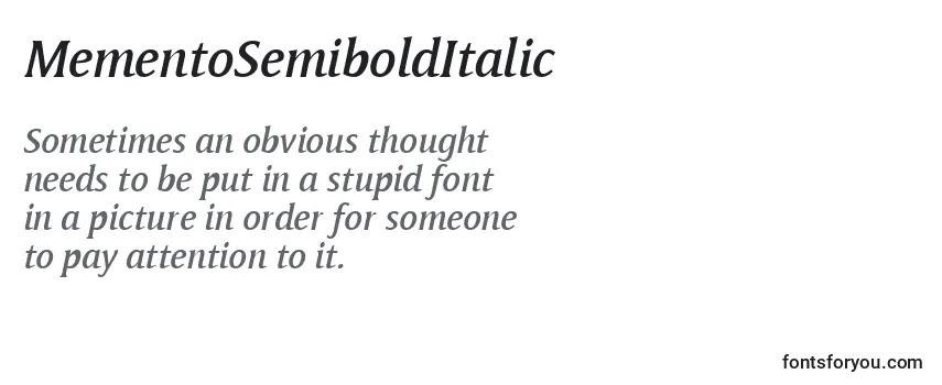 Review of the MementoSemiboldItalic Font