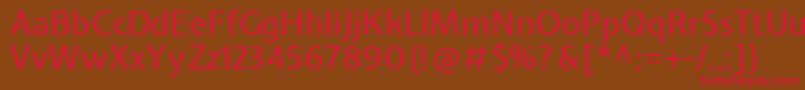フォントExpletussansRegular – 赤い文字が茶色の背景にあります。