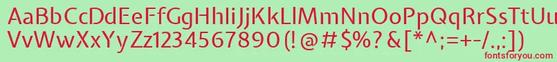 ExpletussansRegular-fontti – punaiset fontit vihreällä taustalla