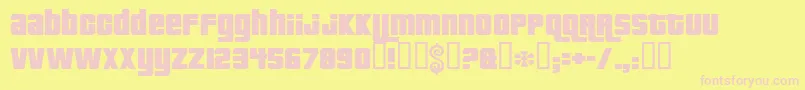 Pricedown-fontti – vaaleanpunaiset fontit keltaisella taustalla