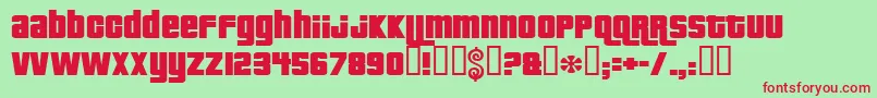 Pricedown Font – Red Fonts on Green Background