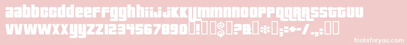 Saiba mais sobre a fonte Pricedown Fonte Pricedown – fontes brancas em um fundo rosa
