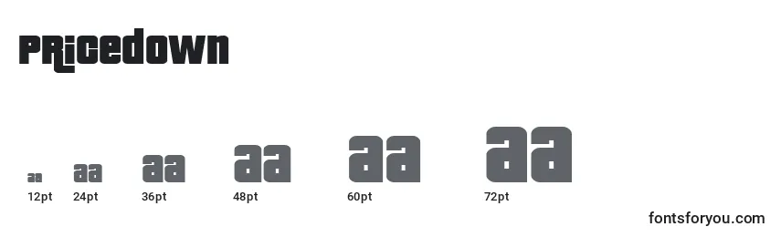 Pricedown Font Sizes