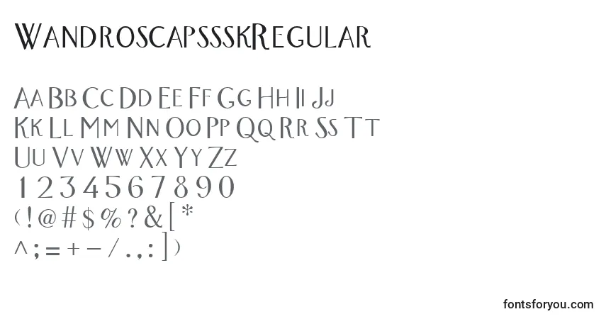 A fonte WandroscapssskRegular – alfabeto, números, caracteres especiais