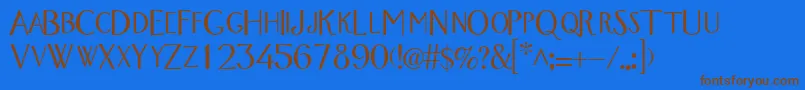 WandroscapssskRegular Font – Brown Fonts on Blue Background