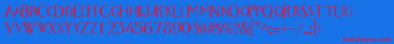 WandroscapssskRegular Font – Red Fonts on Blue Background